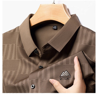 Men’s Autumn Seamless Long-Sleeve Business Casual Shirt – Elegant Comfort