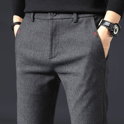 Autumn Brushed Men’s Business Pants – Slim Fit & Comfortable Straight Trousers | NYLIXA