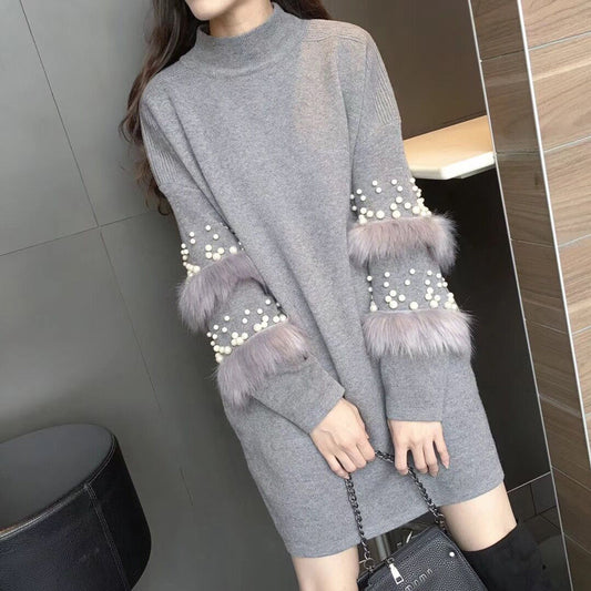 Half high neck pullover sweater