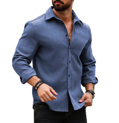 Men’s Cotton-Linen Long-Sleeve Printed Shirt – Breathable & Stylish