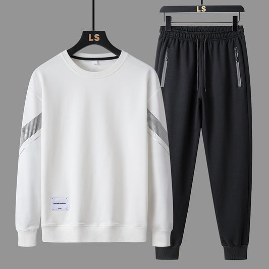 Men’s Casual Round‑Neck Sweater & Sweatpants Set – Soft Lounge Outfit for Fall/Winter