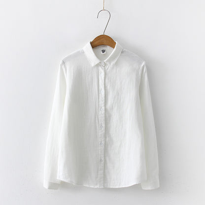 Double-layer Cotton Yarn Pure Color Skin-friendly Long-sleeved Shirt