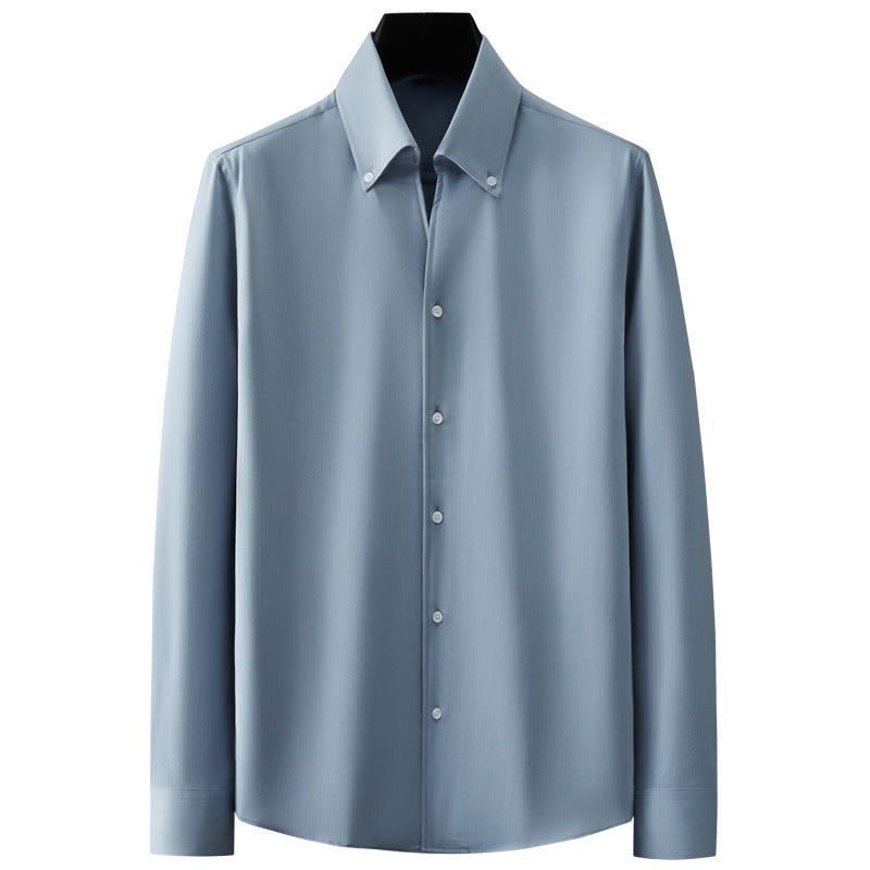 Men’s V-Neck Long-Sleeve Business Shirt – Modern Professional Style