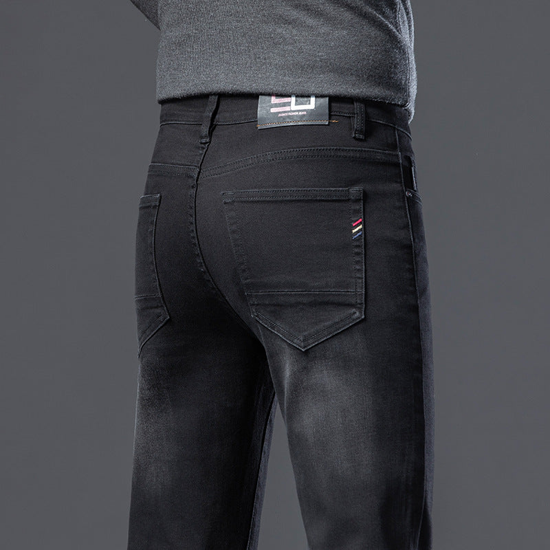 Men’s Fleece-Lined Slim Straight Jeans – Warm & Stylish Winter Essential