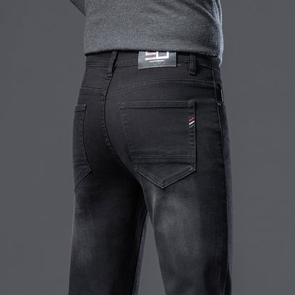 Men’s Fleece-Lined Slim Straight Jeans – Warm & Stylish Winter Essential