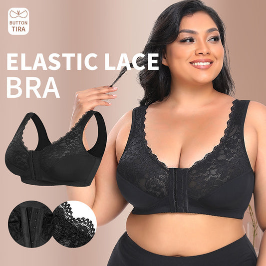 European And American Large Size Without Steel Ring Lace Cup Front Row Buttons Thin