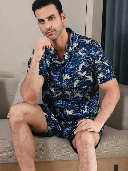 Men's Ice Silk Double Short Suit