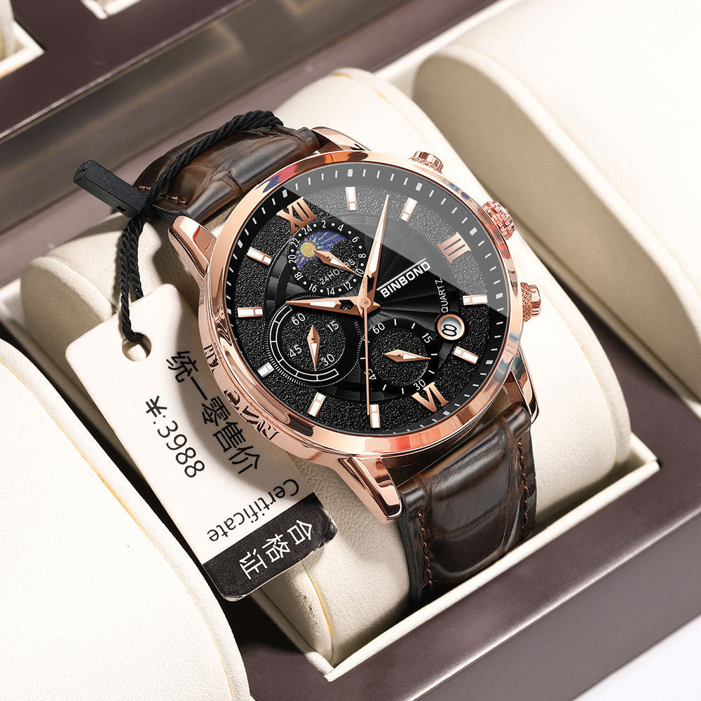 BINBOND Men’s Luxury Chronograph Watch – Elegance in Every Second