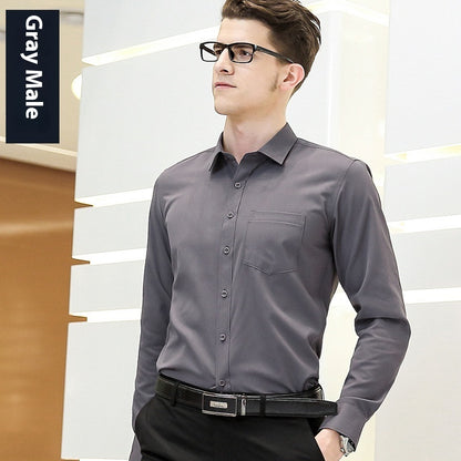 Unisex Slim-Fit Long-Sleeve Business Shirt – Matching Men's & Women's Style