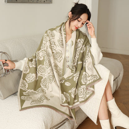 Female Versatile Fashion Thickened Warm Cashmere Scarf