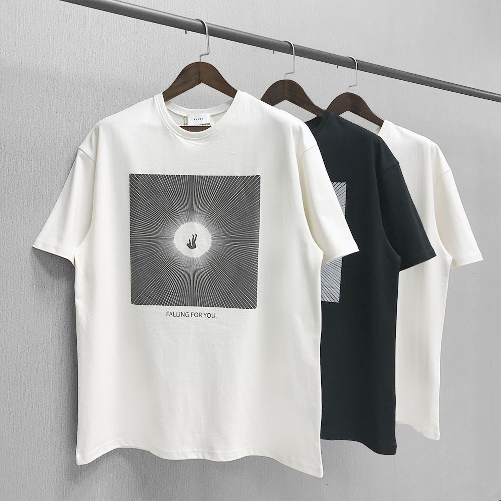 High‑Street Oversized Couple T‑Shirt – Trendy Short‑Sleeve Match wear