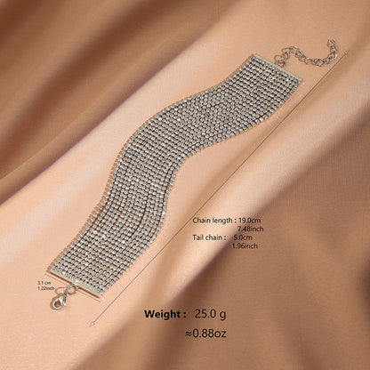 Fashion Grandeur Personality Multi-layer Rhinestone Chain Bracelet