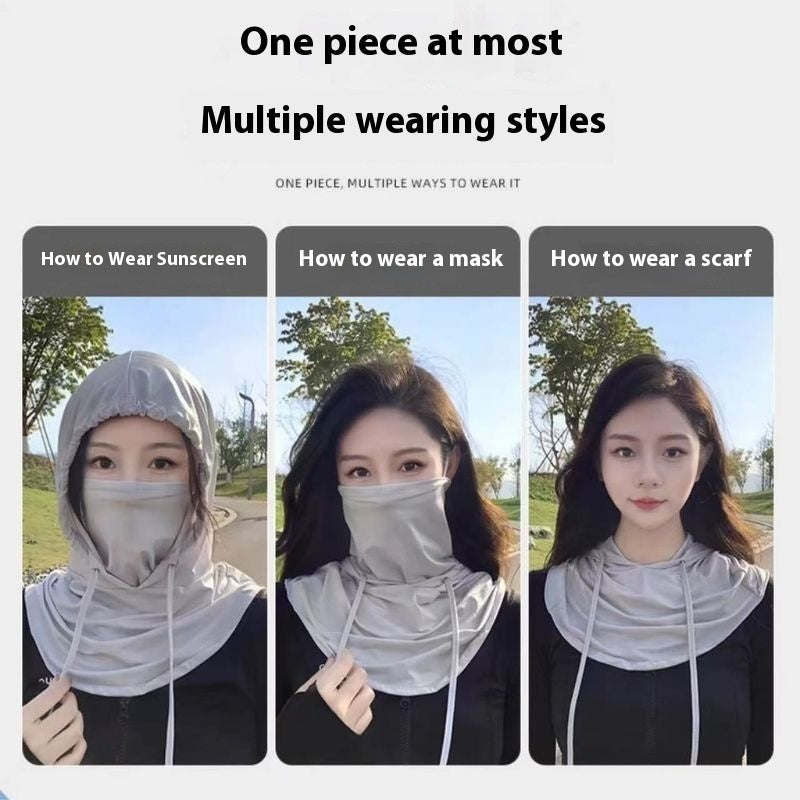 Anti-ultraviolet Outdoor Ice Silk Veil Cover Full Face Sun Mask