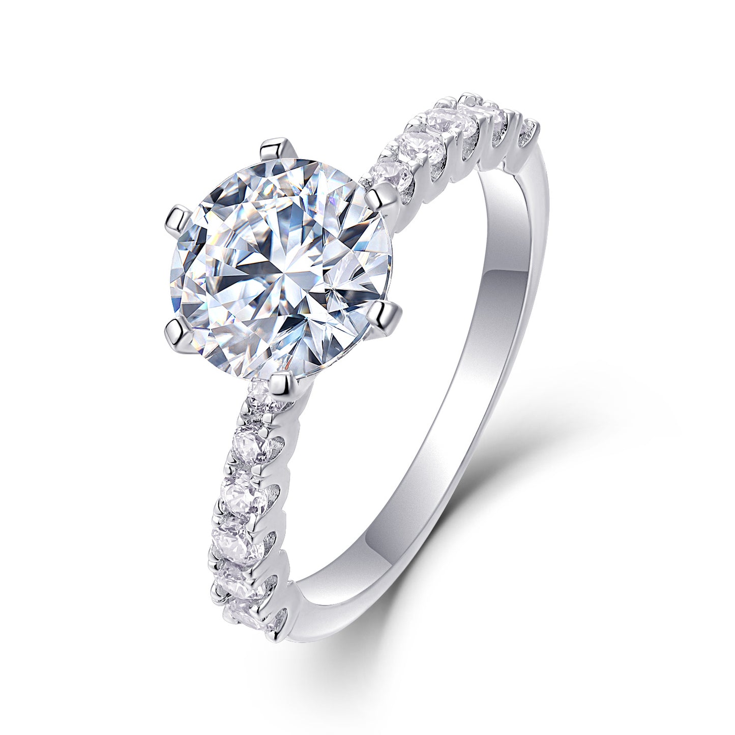 Large Diamond Diamond Ring Luxury Fashion Set Moissanite Silver Ring