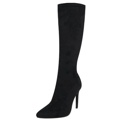 Women's Fashion Suede Stiletto Heel Middle Boots