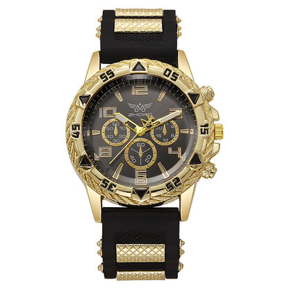 Watch Silicone Band Blue Light Glass Men's Watch