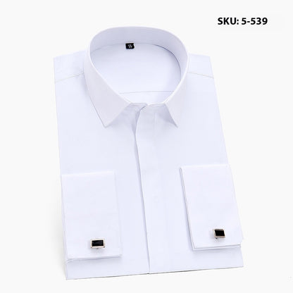 Men’s Slim-Fit Long-Sleeve Non-Iron White Shirt – Wrinkle-Resistant Modern Style