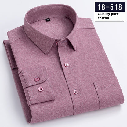 Men’s Solid-Color Long-Sleeve Pocket Business Shirt – Lightweight and Sleek
