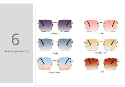 Frameless square sunglasses