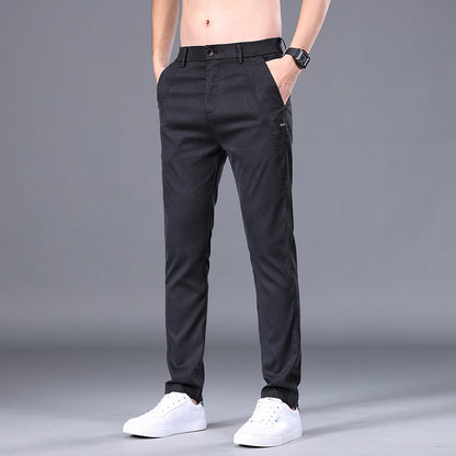 Men's Tencel Straight Slim Fit Trousers – Ultra-Light & Skin-Friendly Pants