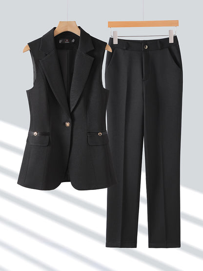 High-end Slim-fit Temperament Professional Vest Two-piece Set