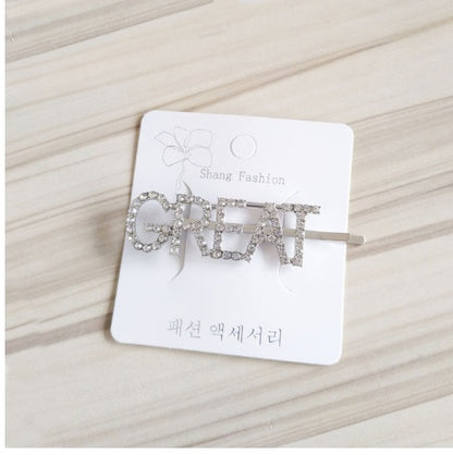 Fashion girls silver plated English alphabet clips trend hair accessories side clips hairpin