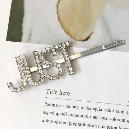Fashion girls silver plated English alphabet clips trend hair accessories side clips hairpin
