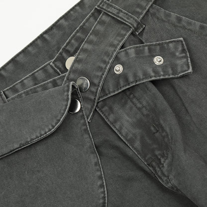Men’s Loose Fit Tactical Denim Trousers – Rugged Outdoor-Ready Jeans