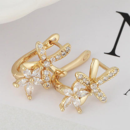 European And American Style Floral Flower Earrings