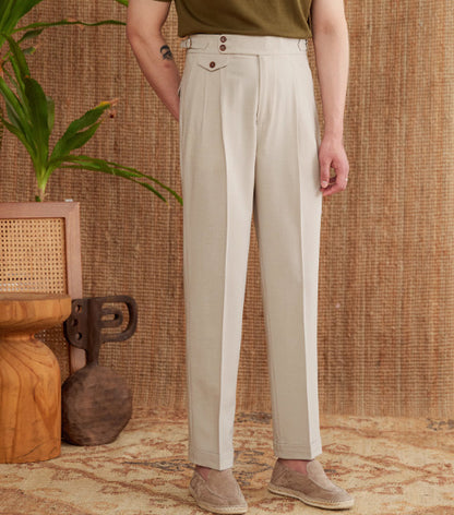 Men’s Italian Naples High-Waist Suit Pants – Elegant Formal Business Trousers