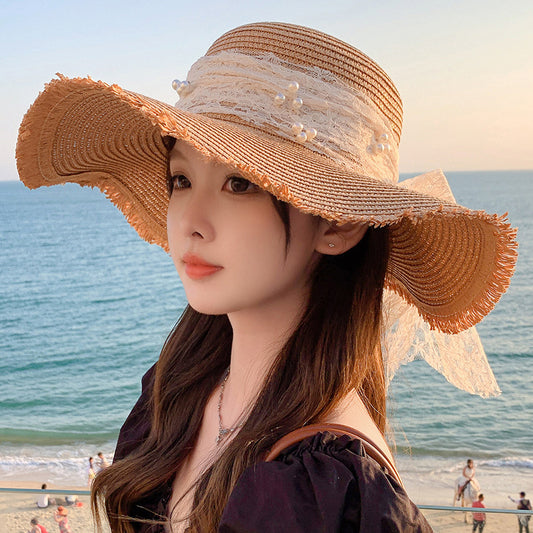 New Sweet Big Bow Sun Protection Hat Children