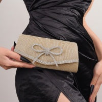 Bow Evening Bag Sparkly Clutch Purses For Women Wedding Glitter Rhinestone Party Prom Purse Dressy Clutch Bags