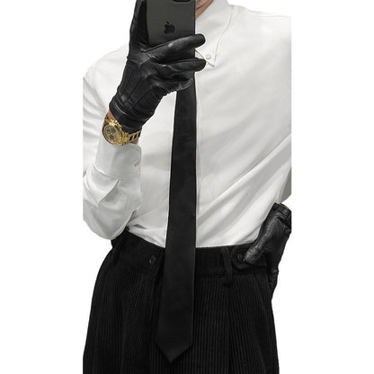 Men’s Spring Italian Large Pointed-Collar Slim Fit Shirt – Elegant Casual