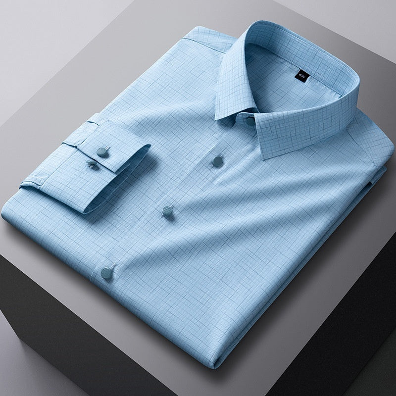 Men’s Seamless Bamboo-Fiber Striped Shirt – Lightweight Luxury & Breathable Comfort