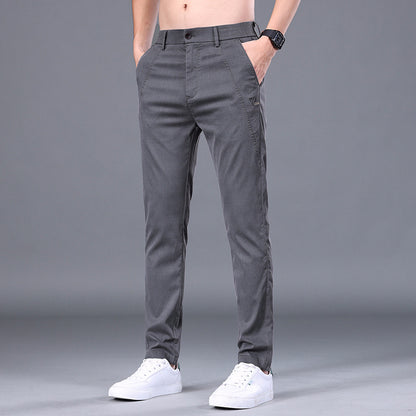 Men's Tencel Straight Slim Fit Trousers – Ultra-Light & Skin-Friendly Pants