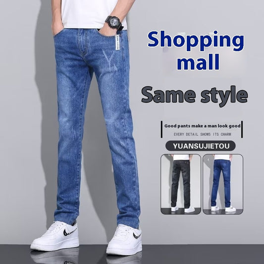 Men’s Slim Fit Washed Blue Jeans – All-Season Stylish Comfort