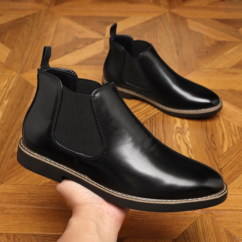 Men’s Formal Pointed Toe Leather Boots – Elegant Dress Shoes