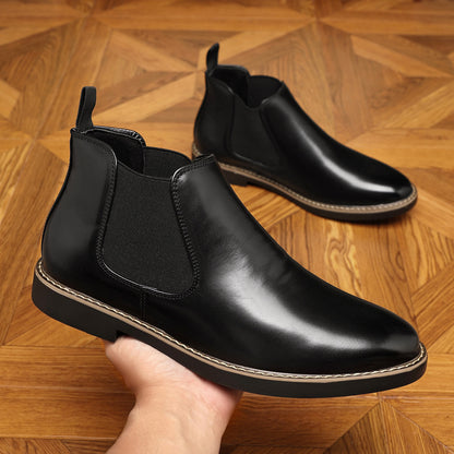 Men’s Formal Pointed Toe Leather Boots – Elegant Dress Shoes