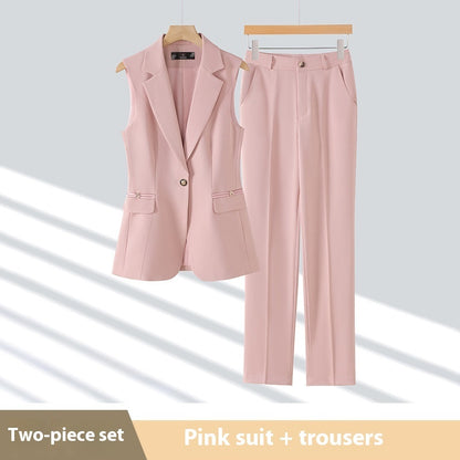 High-end Slim-fit Temperament Professional Vest Two-piece Set