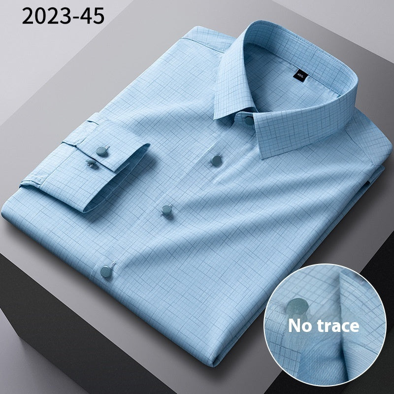 Men’s Seamless Bamboo-Fiber Striped Shirt – Lightweight Luxury & Breathable Comfort