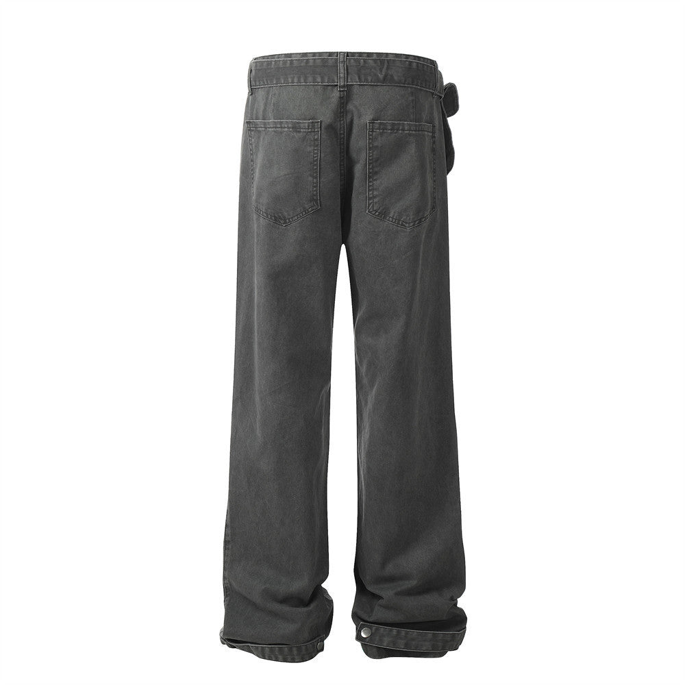 Men’s Loose Fit Tactical Denim Trousers – Rugged Outdoor-Ready Jeans