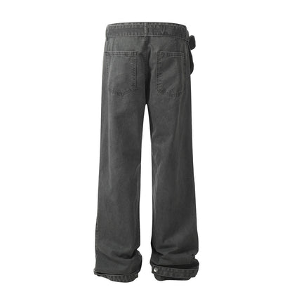 Men’s Loose Fit Tactical Denim Trousers – Rugged Outdoor-Ready Jeans