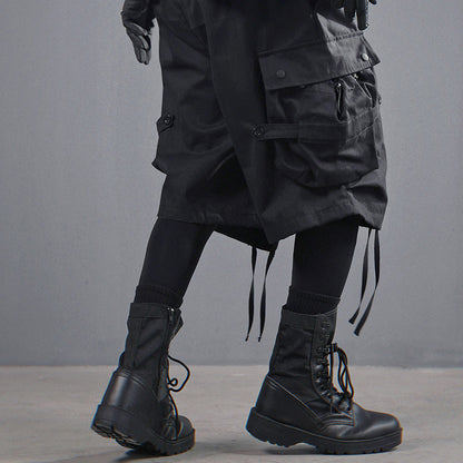 Mechanical Style Ribbon Loose Leisure Workwear Shorts