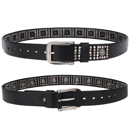 Fashion Rivet Cowhide Punk Belt