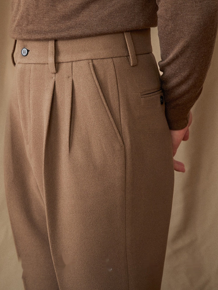 Men's Winter Sanded Micro-Straight Suit Pants – Thickened Commute Leisure Trousers | NYLIXA