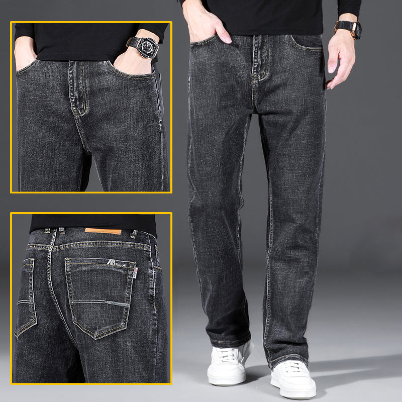 High Elastic Loose Fit Men's Jeans – Spring & Autumn Casual Denim | NYLIXA