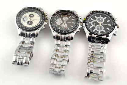 Men’s Sport Style Quartz Watch – Stylish Alloy Strap, Round Dial