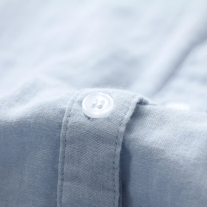 Double-layer Cotton Yarn Pure Color Skin-friendly Long-sleeved Shirt