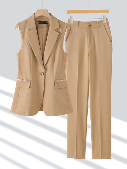High-end Slim-fit Temperament Professional Vest Two-piece Set