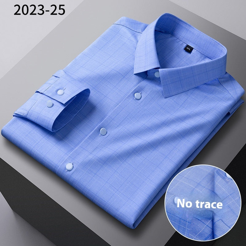 Men’s Seamless Bamboo-Fiber Striped Shirt – Lightweight Luxury & Breathable Comfort
